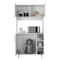 Tuhome 95 Pantry Kit, Four Legs, Double Door Cabinet, Three Shelves, White ALB5576 - alternate 4